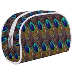 Peacock-feathers-bird-plumage Make Up Case (large) by Ravend