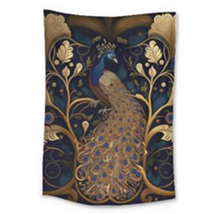 Peacock Plumage Bird Decorative Pattern Graceful Large Tapestry by Ravend