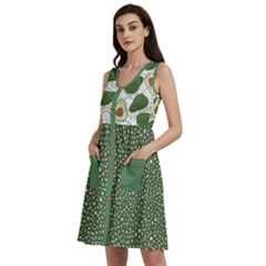 Avocado Pattern Sleeveless Dress With Pocket by flowerland