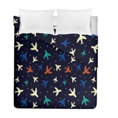 Blue Background Cute Airplanes Duvet Cover Double Side (full/ Double Size) by ConteMonfrey