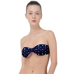 Blue Background Cute Airplanes Classic Bandeau Bikini Top  by ConteMonfrey