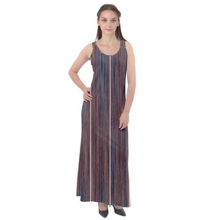 Dark digital Wood like Sleeveless Velour Maxi Dress