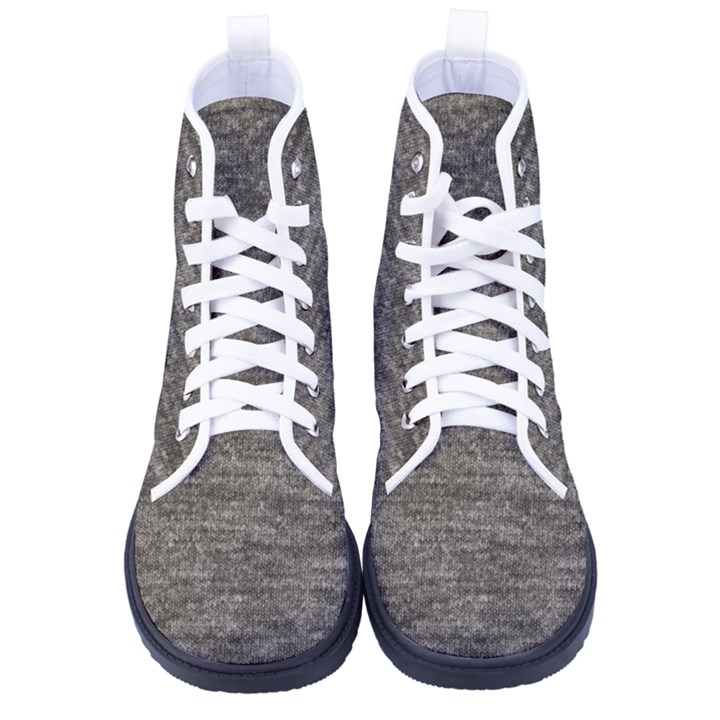 Gray digital fabric Vintage Men s High-Top Canvas Sneakers