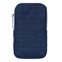 Digital Dark Blue Linen Waist Pouch (small) by ConteMonfrey