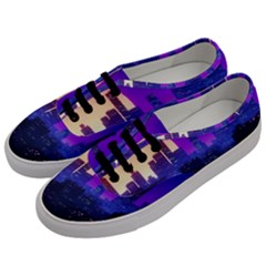 The Sun Night Music The City Background 80s, 80 s Synth Men s Classic Low Top Sneakers by uniart180623