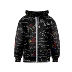 Black Background With Text Overlay Mathematics Formula Board Kids  Zipper Hoodie by uniart180623