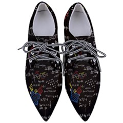 Black Background With Text Overlay Mathematics Formula Board Pointed Oxford Shoes by uniart180623