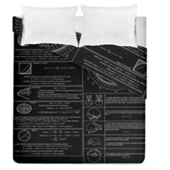 Black Background With Text Overlay Mathematics Trigonometry Duvet Cover Double Side (queen Size) by uniart180623