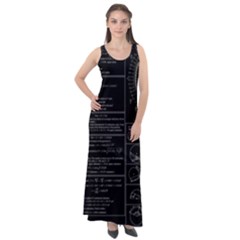 Black Background With Text Overlay Mathematics Trigonometry Sleeveless Velour Maxi Dress by uniart180623