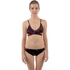 Abstract Light Star Design Laser Light Emitting Diode Wrap Around Bikini Set by uniart180623