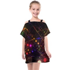 Abstract Light Star Design Laser Light Emitting Diode Kids  One Piece Chiffon Dress by uniart180623