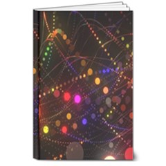 Abstract Light Star Design Laser Light Emitting Diode 8  X 10  Hardcover Notebook by uniart180623