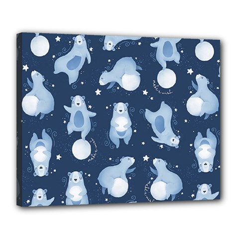 Bear Pattern Patterns Planet Animals Canvas 20  X 16  (stretched) by uniart180623