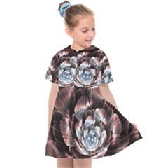 Flower Fractal Art Cool Petal Abstract Kids  Sailor Dress by uniart180623