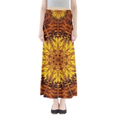 Abstract Gold Mandala Yellow Full Length Maxi Skirt by uniart180623