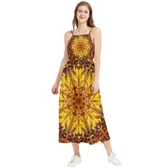 Abstract Gold Mandala Yellow Boho Sleeveless Summer Dress by uniart180623