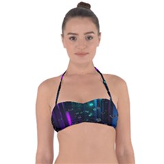 Abstract Building City 3d Tie Back Bikini Top by uniart180623