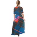 Minimalist Abstract Shaping Abstract Digital Art Waist Tie Boho Maxi Dress View2