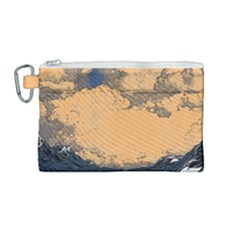 Waves Aesthetic Ocean Retro Sea Vintage Canvas Cosmetic Bag (medium)