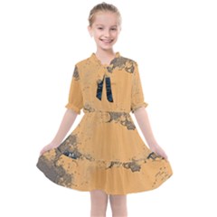 Waves Aesthetic Ocean Retro Sea Vintage Kids  All Frills Chiffon Dress