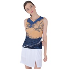 Waves Aesthetic Ocean Retro Sea Vintage Women s Sleeveless Sports Top by uniart180623