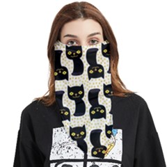 Black Cats And Dots Koteto Cat Pattern Kitty Face Covering Bandana (triangle) by uniart180623