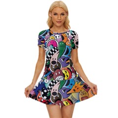 Cartoon Explosion Cartoon Characters Funny Women s Sports Wear Set by uniart180623