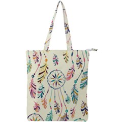 Dreamcatcher Abstract Pattern Double Zip Up Tote Bag by uniart180623