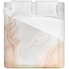 Leaves Marble Frame Background Duvet Cover (king Size)