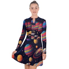 Planet Star Fantasy Long Sleeve Panel Dress by Simbadda