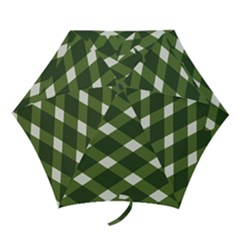 White And Green Plaid Mini Folding Umbrella