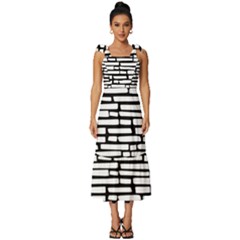 Cartoon Wall  Tie-strap Tiered Midi Chiffon Dress by ConteMonfrey