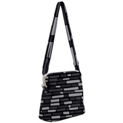 Black And Grey Wall Zipper Messenger Bag by ConteMonfrey