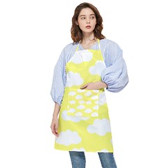 Cute Yellow White Clouds Pocket Apron by ConteMonfrey