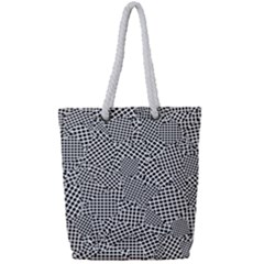 Geometric Noir Pattern Full Print Rope Handle Tote (small) by dflcprintsclothing