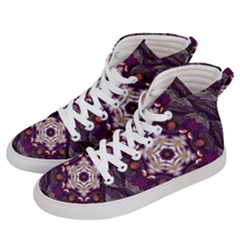 Rosette Kaleidoscope Mosaic Abstract Background Art Men s Hi-top Skate Sneakers by Simbadda