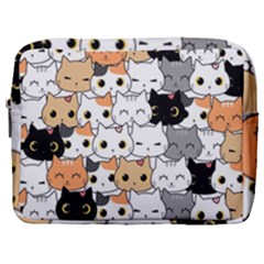 Cute Cat Kitten Cartoon Doodle Seamless Pattern Make Up Pouch (large) by Simbadda