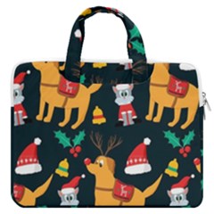 Funny Christmas Pattern Background Macbook Pro 13  Double Pocket Laptop Bag by Simbadda