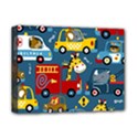 Seamless Pattern Vehicles Cartoon With Funny Drivers Deluxe Canvas 16  x 12  (Stretched)  View1