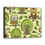 Seamless Pattern With Trees Owls Deluxe Canvas 20  x 16  (Stretched)