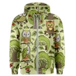 Seamless Pattern With Trees Owls Men s Zipper Hoodie
