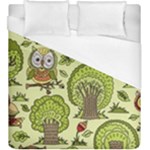 Seamless Pattern With Trees Owls Duvet Cover (King Size)