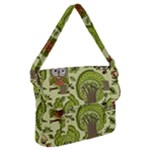 Seamless Pattern With Trees Owls Buckle Messenger Bag