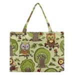 Seamless Pattern With Trees Owls Medium Tote Bag