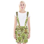 Seamless Pattern With Trees Owls Braces Suspender Skirt