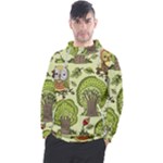 Seamless Pattern With Trees Owls Men s Pullover Hoodie