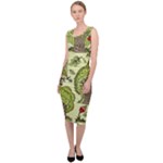 Seamless Pattern With Trees Owls Sleeveless Pencil Dress