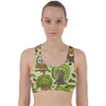 Seamless Pattern With Trees Owls Back Weave Sports Bra