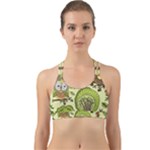 Seamless Pattern With Trees Owls Back Web Sports Bra