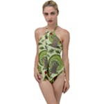 Seamless Pattern With Trees Owls Go with the Flow One Piece Swimsuit